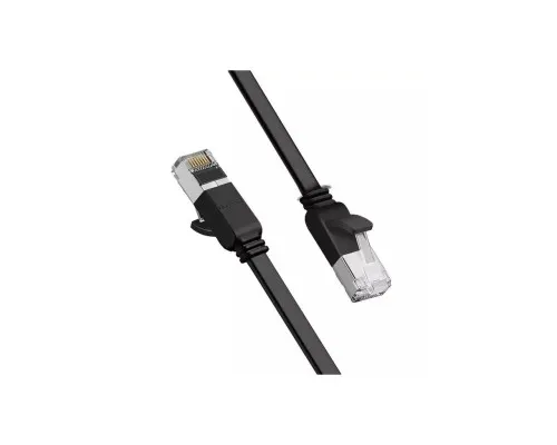 Патч-корд 1м, U/UTP Cat 6 Copper Ethernet Flat Cable NW101 Black Ugreen (50184)