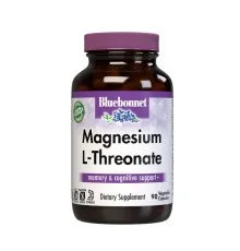 Амінокислота Bluebonnet Nutrition L-Треонат Магнію, Magnesium L-Threonate, 90 вегетаріанських (BLB0750)