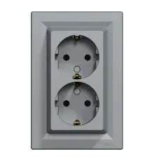 Розетка Schneider Electric ASFORA із заземленням подвійна сталь 16А (EPH9900162)