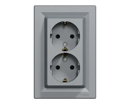 Розетка Schneider Electric ASFORA із заземленням подвійна сталь 16А (EPH9900162)