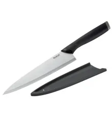 Кухонний ніж Tefal Comfort, 20см, з чохлом, нержавіюча сталь, пластик, чорний (K2213244)