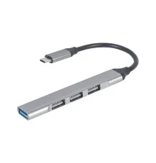 Концентратор Gembird USB-C to 1xUSB 3.1 + 3xUSB 2.0 silver (UHB-CM-U3P1U2P3-03)