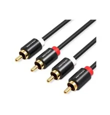 Кабель мультимедійний 2xRCA M to 2xRCA M 1.0m black Vention (VAB-R06-B100)