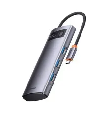 Концентратор Baseus USB-C 4-in-1 4xUSB 3.0 gray (WKWG070013)