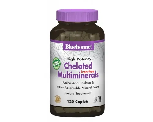 Вітамінно-мінеральний комплекс Bluebonnet Nutrition Взаємодіючі Мінерали без Заліза, Albion, 120 капсул (BLB-00208)