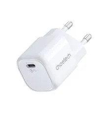 Зарядний пристрій Choetech 1хUSB-C 30W PD QC3.0 PD5007 white (PD5007-EU-WH)