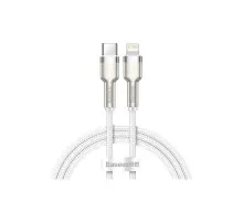 Дата кабель USB-C to Lightning 1.0m Cafule Metal PD 20W white Baseus (CATLJK-A02)