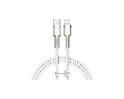 Дата кабель USB-C to Lightning 1.0m Cafule Metal PD 20W white Baseus (CATLJK-A02)