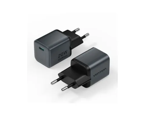 Зарядний пристрій Vention USB-C PD20W GaN gray (FEVH0-EU)