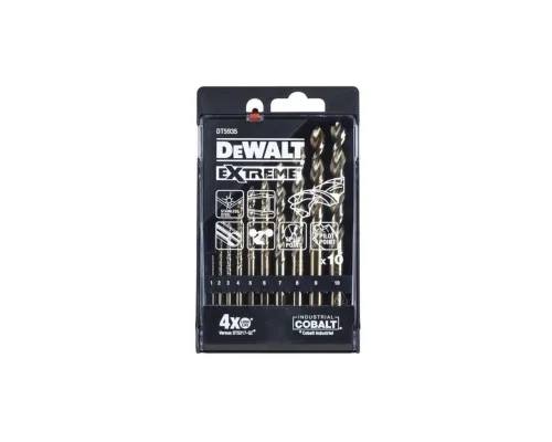 Набір свердл DeWALT по металу EXTREME COBALT,HSS-Co,10 шт., пластикова касета (DT5935)