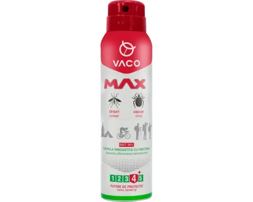 Аерозоль від комах Vaco Max від комарів, кліщів і мошок Deet 30% з пантенолом 100 мл (5901821952385)