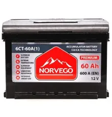 Акумулятор автомобільний NORVEGO ВЕСТА Premium 60A +лів (1) (600 пуск)