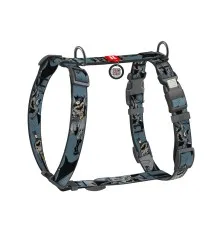 Шлея для собак WAUDOG Nylon H-подібна з QR-паспортом "Тінь Бетмена", пластиковий фастекс М (344-1078)