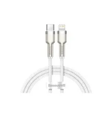 Дата кабель USB-C to Lightning 2.0m Cafule Metal PD 20W white Baseus (CATLJK-B02)