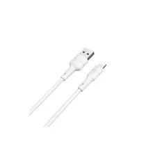 Дата кабель USB 2.0 AM to Lightning 1.0m 2.4A silicone white BOROFONE (6931474706874)