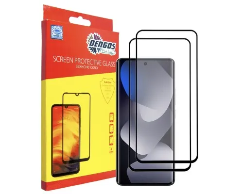 Скло захисне Dengos Xiaomi Redmi Note 15 5G Black 2 pcs (DG-TG2P-99)