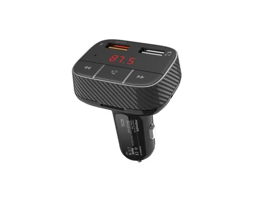 FM модулятор Promate SmarTune 2+ BLUETOOTH 5.0 USB QC 3.0 AUX/SD/USB BLACK (smartune-2+.black)