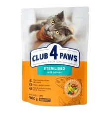 Сухий корм для кішок Club 4 Paws Преміум Sterilised з лососем 900 г (4820269144804)