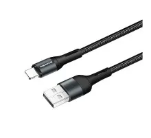 Дата кабель USB 2.0 AM to Lightning 1.0m nylon black ColorWay (CW-CBUL045-BK)