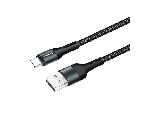 Дата кабель USB 2.0 AM to Lightning 1.0m nylon black ColorWay (CW-CBUL045-BK)