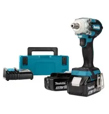 Гайковерт Makita LXT, 18V, 2x5Ah, DC18RC, Makpac, 300 Нм, 1/2" (DTW301RTJ)