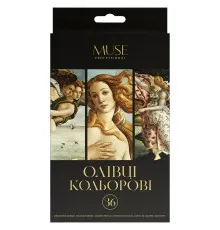 Олівці кольорові Muse Тригранні З точилкою 36 кольорів (105M-36)