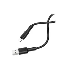 Дата кабель USB 2.0 AM to Lightning 1.0m 2.4A silicone black BOROFONE (6931474710352)