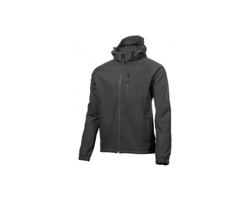 Куртка робоча Hoegert DITTER HT5K260-S з капюшоном SoftShell 96% поліестер/4% еластан чорна, S (48) (HT5K260-S)