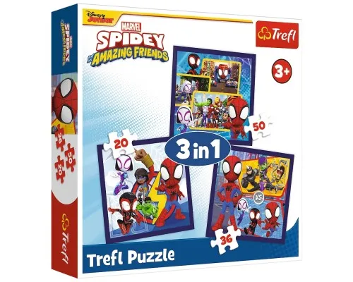 Пазл Trefl Marvel Команда Спайді та динозаври 3 в 1 (5900511348927)