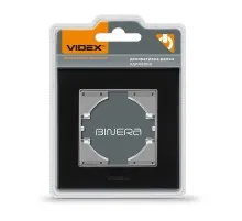 Рамка Videx BINERA чорне скло одинарна (VF-BNFRG1H-B)