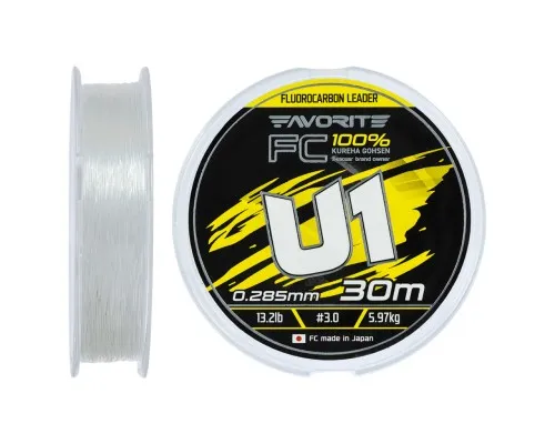 Флюорокарбон Favorite U1 FC 30m 3.0/0.285mm 13.2lb/5.97kg (1693.12.14)