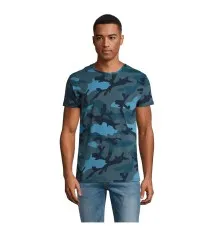 Футболка Sol's Camo men синій камо M (01188536M)