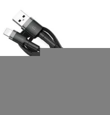 Дата кабель USB 2.0 AM to Lightning 0.5m Cafule 2.4A grey+black Baseus (CALKLF-AG1)
