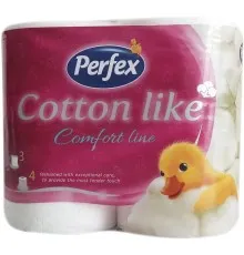 Туалетний папір Perfex Cotton Like Comfort Line 3 шари 4 рулони (8606108597262)