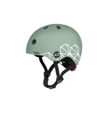 Шолом Scoot&Ride 45-51см , зелений, з ліхтариком (SR-181206-GREENLINES)
