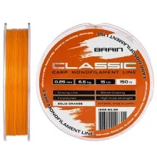 Волосінь Brain Classic Carp Line (solid orange) 150m 0.25mm 15lb 6.6kg (1858.80.85)