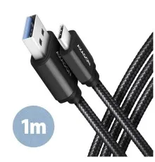 Дата кабель USB 3.2 AM to USB-C 1.0m black AXAGON (BUCM3-AM10AB)