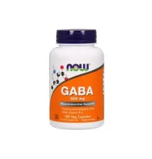 Амінокислота Now Foods GABA (гамма-аміномасляної кислоти) 500мг, 100 дотримуються в (NOW-00087)