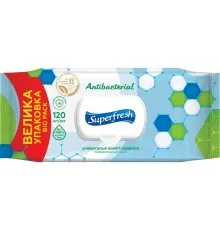 Вологі серветки Superfresh Antibacterial з клапаном 120 шт. (4823071642285)