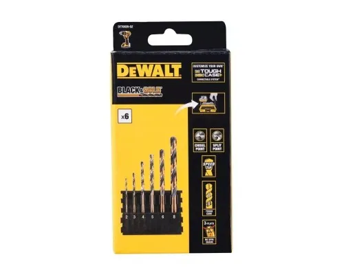 Набір свердл DeWALT у касеті для Tough Case, по металу Black&Gold, 7 шт. (DT70828)