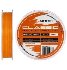 Волосінь Brain Classic Carp Line (solid orange) 150m 0.30mm 20lb 8.8kg (1858.80.87)