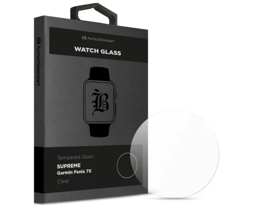 Скло захисне Armorstandart Supreme Black Icon Garmin Fenix 7X Clear (ARM84719)