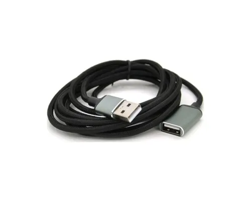 Дата кабель USB 2.0 AM/AF 2.0m black VEGGIEG (YT-AM/AF-UF2-2)