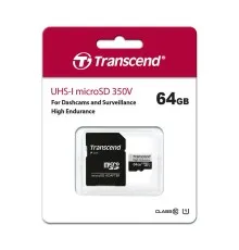 Карта пам'яті Transcend 64GB microSDXC class 10 UHS-I U1 High Endurance (TS64GUSD350V)