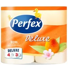 Туалетний папір Perfex Deluxe Персик 3 шари 4 рулони (8600101745101)
