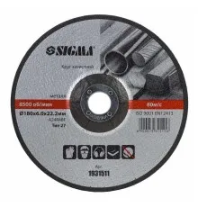 Круг зачистний Sigma по металу 180×6.0×22.2мм,, 8500 об/хв (1931511)