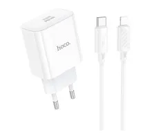 Зарядний пристрій HOCO C76A Pro Majestic USB-C PD30W + cable USB-C to Lightning White (6942007616317)