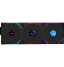 Кулер до корпусу Lian Li UNI Fan TL WIRELESS LCD 120-3, Black (G99.12TLLCD1W3B.00)