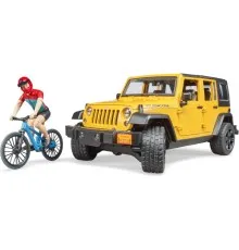 Спецтехніка Bruder Джип Jeep Rubicon з фігуркою велосипедиста на спортивному мо (02543)