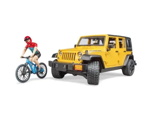 Спецтехніка Bruder Джип Jeep Rubicon з фігуркою велосипедиста на спортивному мо (02543)